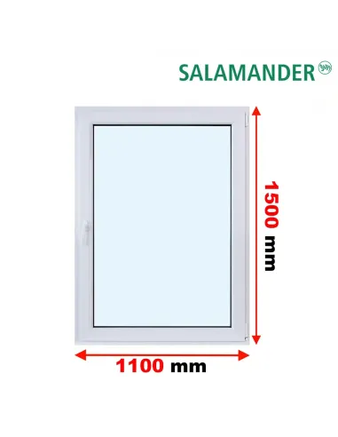 Okno PCV 110 x 150 cm Rozwierne Trzyszybowe Salamander BluEvolution 82