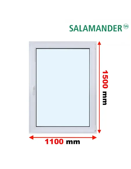 Okno PCV 110 x 150 cm Rozwierne Trzyszybowe Salamander BluEvolution 82