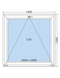Okno PCV 130 x 130 cm Uchylne Trzyszybowe Salamander BluEvolution 82 2
