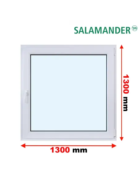 Okno PCV 130 x 130 cm Rozwierne Trzyszybowe Salamander BluEvolution 82