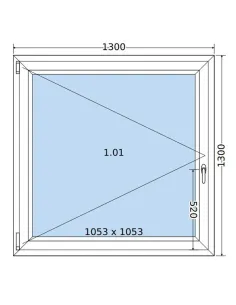 Okno PCV 130 x 130 cm Rozwierne Trzyszybowe Salamander BluEvolution 82 2