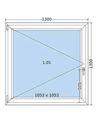 Okno PCV 130 x 130 cm Rozwierne Trzyszybowe Salamander BluEvolution 82