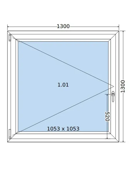 Okno PCV 130 x 130 cm Rozwierne Trzyszybowe Salamander BluEvolution 82