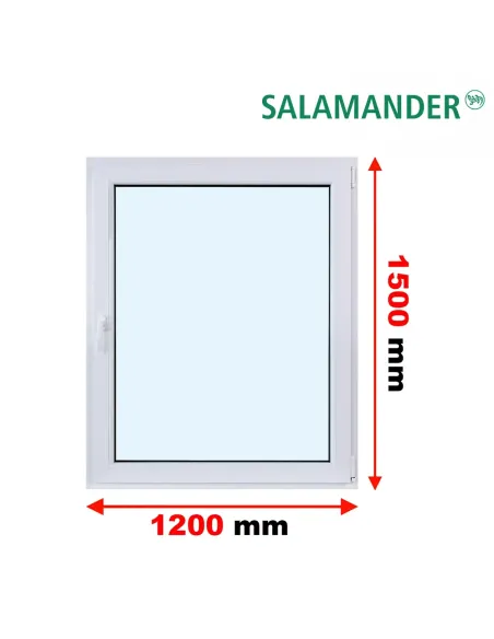 Okno PCV 120 x 150 cm Rozwierne Trzyszybowe Salamander BluEvolution 82