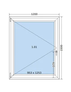 Okno PCV 120 x 150 cm Rozwierne Trzyszybowe Salamander BluEvolution 82 2