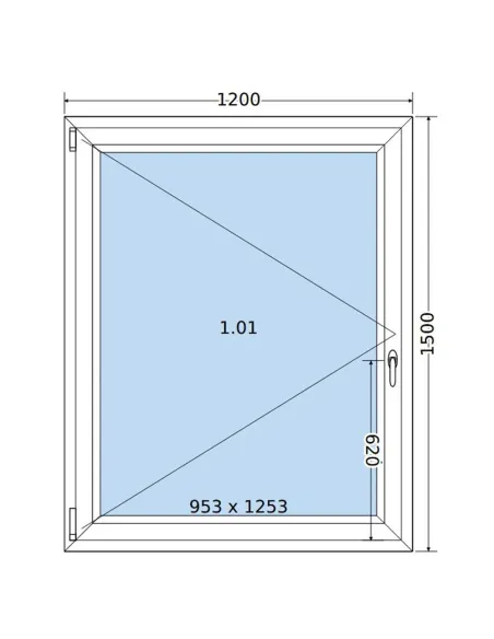 Okno PCV 120 x 150 cm Rozwierne Trzyszybowe Salamander BluEvolution 82