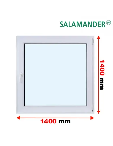 Okno PCV 140 x 140 cm Rozwierne Trzyszybowe Salamander BluEvolution 82