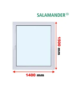 Okno PCV 140 x 150 cm Rozwierne Trzyszybowe Salamander BluEvolution 82