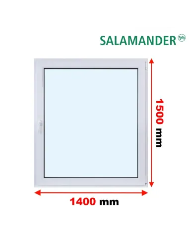 Okno PCV 140 x 150 cm Rozwierne Trzyszybowe Salamander BluEvolution 82