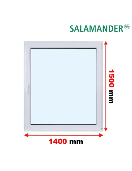 Okno PCV 140 x 150 cm Rozwierne Trzyszybowe Salamander BluEvolution 82