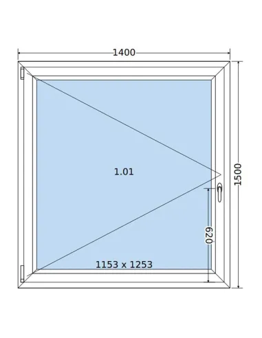 Okno PCV 140 x 150 cm Rozwierne Trzyszybowe Salamander BluEvolution 82