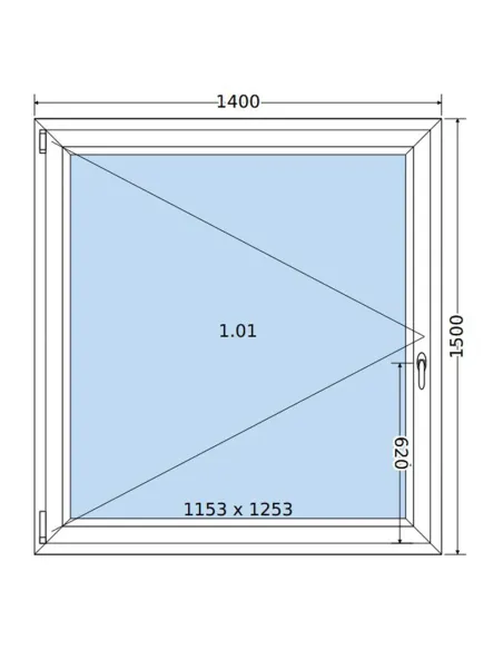 Okno PCV 140 x 150 cm Rozwierne Trzyszybowe Salamander BluEvolution 82