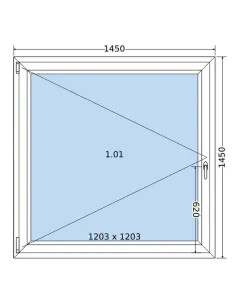 Okno PCV 145 x 145 cm Rozwierne Trzyszybowe Salamander BluEvolution 82 2