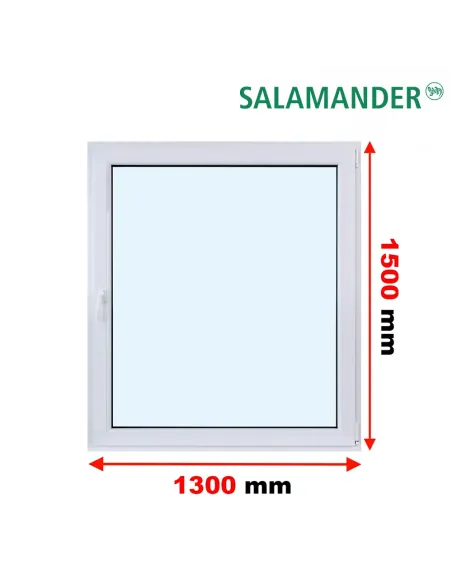 Okno PCV 130 x 150 cm Rozwierne Trzyszybowe Salamander BluEvolution 82