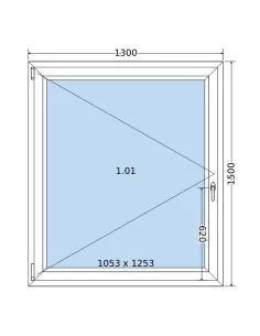 Okno PCV 130 x 150 cm Rozwierne Trzyszybowe Salamander BluEvolution 82 2