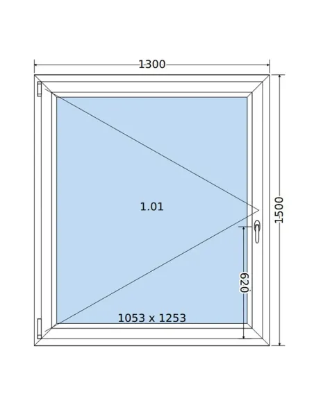 Okno PCV 130 x 150 cm Rozwierne Trzyszybowe Salamander BluEvolution 82