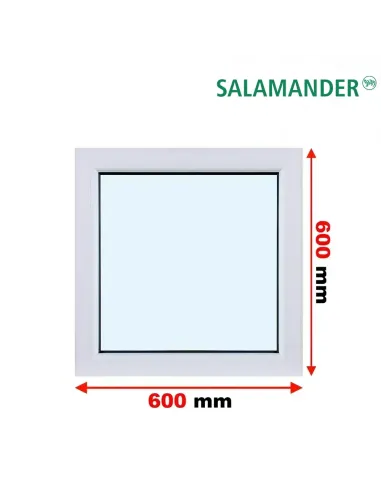 Okno PCV 60 x 60 cm FIX (Stałe) Dwuszybowe Salamander GreenEvolution 76