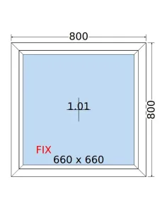 Okno PCV 80 x 80 cm FIX (Stałe) Dwuszybowe Salamander GreenEvolution 76 2