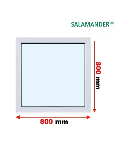 Okno PCV 80 x 80 cm FIX (Stałe) Dwuszybowe Salamander GreenEvolution 76