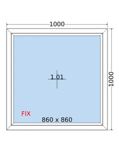 Okno PCV 100 x 100 cm FIX (Stałe) Dwuszybowe Salamander GreenEvolution 76 2