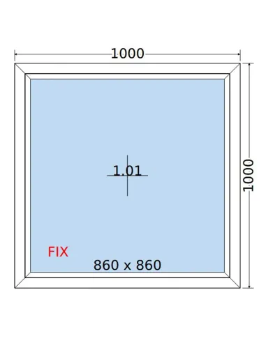 Okno PCV 100 x 100 cm FIX (Stałe) Dwuszybowe Salamander GreenEvolution 76