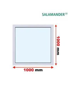 Okno PCV 100 x 100 cm FIX (Stałe) Dwuszybowe Salamander GreenEvolution 76