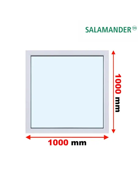 Okno PCV 100 x 100 cm FIX (Stałe) Dwuszybowe Salamander GreenEvolution 76