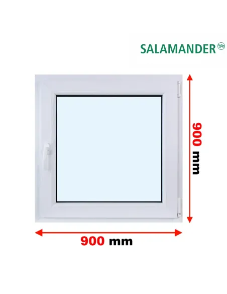 Okno PCV 90 x 90 cm Rozwierno-Uchylne Dwuszybowe Salamander GreenEvolution 76