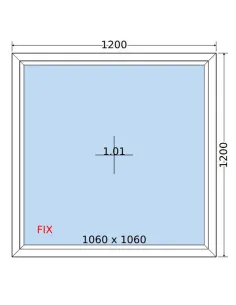Okno PCV 120 x 120 cm FIX (Stałe) Dwuszybowe Salamander GreenEvolution 76 2