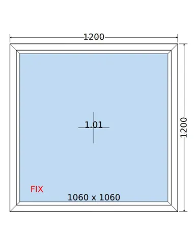Okno PCV 120 x 120 cm FIX (Stałe) Dwuszybowe Salamander GreenEvolution 76