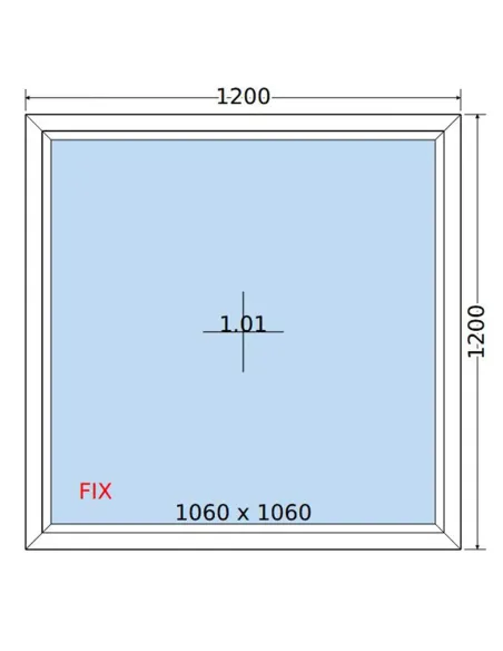 Okno PCV 120 x 120 cm FIX (Stałe) Dwuszybowe Salamander GreenEvolution 76