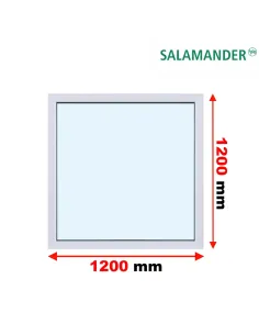 Okno PCV 120 x 120 cm FIX (Stałe) Dwuszybowe Salamander GreenEvolution 76
