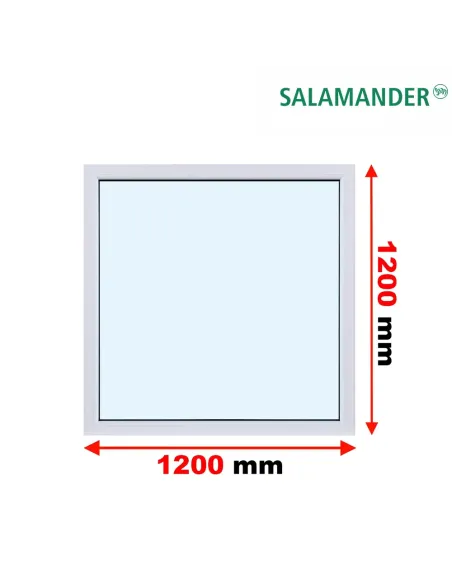 Okno PCV 120 x 120 cm FIX (Stałe) Dwuszybowe Salamander GreenEvolution 76