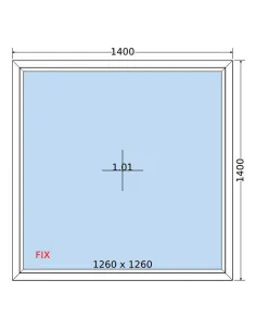 Okno PCV 140 x 140 cm FIX (Stałe) Dwuszybowe Salamander GreenEvolution 76 2