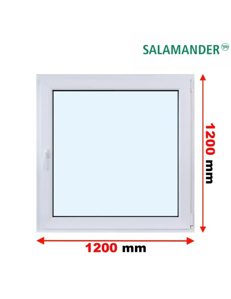 Okno PCV 120 x 120 cm Rozwierno-Uchylne Dwuszybowe Salamander GreenEvolution 76