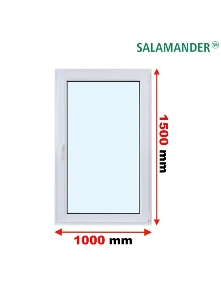 Okno PCV 100 x 150 cm Rozwierno-Uchylne Dwuszybowe Salamander GreenEvolution 76