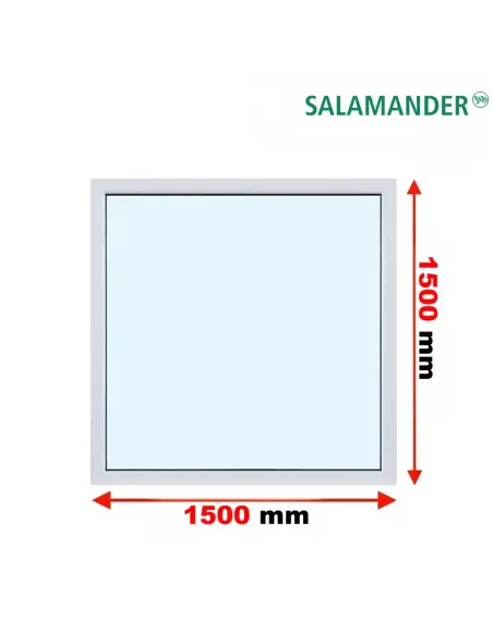 Okno PCV 150 x 150 cm FIX (Stałe) Dwuszybowe Salamander GreenEvolution 76