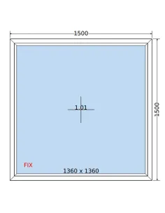 Okno PCV 150 x 150 cm FIX (Stałe) Dwuszybowe Salamander GreenEvolution 76 2