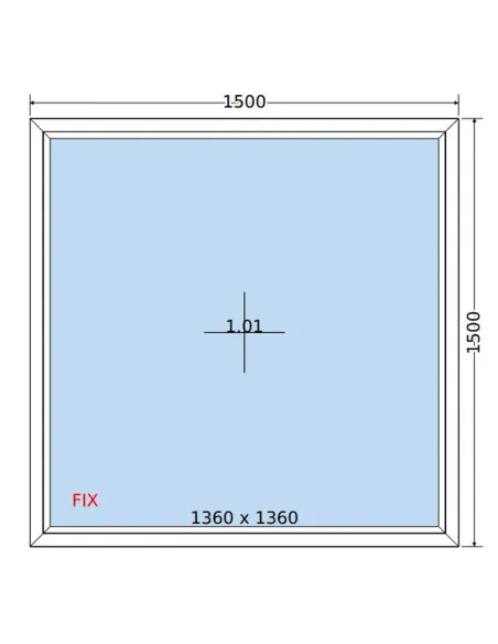 Okno PCV 150 x 150 cm FIX (Stałe) Dwuszybowe Salamander GreenEvolution 76