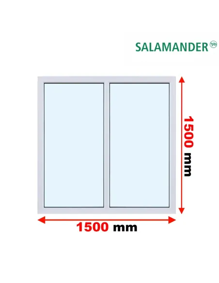Okno PCV 150 x 150 cm FIX-FIX (Stałe) Dwuszybowe Salamander GreenEvolution 76