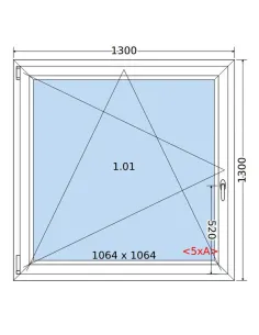 Okno PCV 130 x 130 cm Rozwierno-Uchylne Dwuszybowe Salamander GreenEvolution 76 2