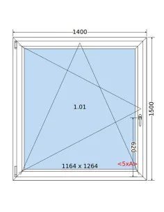 Okno PCV 140 x 150 cm Rozwierno-Uchylne Dwuszybowe Salamander GreenEvolution 76 2