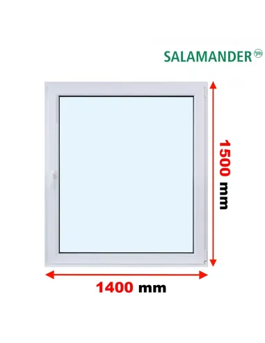 Okno PCV 140 x 150 cm Rozwierno-Uchylne Dwuszybowe Salamander GreenEvolution 76