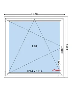 Okno PCV 145 x 145 cm Rozwierno-Uchylne Dwuszybowe Salamander GreenEvolution 76 2