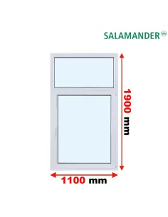 Okno PCV 110 x 190 cm FIX-Rozwierno-Uchylne Dwuszybowe Salamander GreenEvolution 76