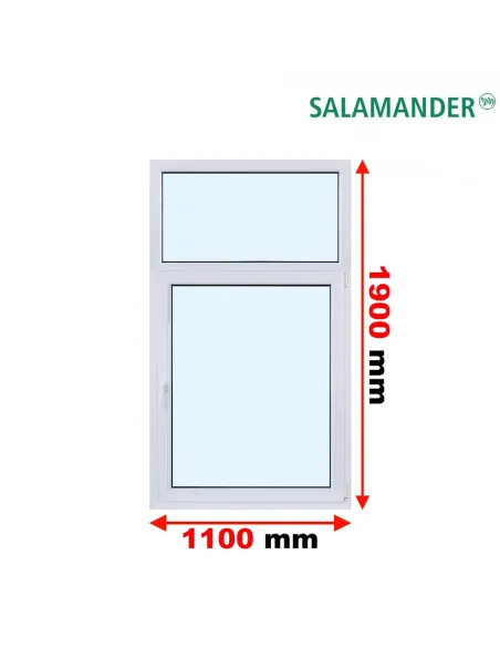 Okno PCV 110 x 190 cm FIX-Rozwierno-Uchylne Dwuszybowe Salamander GreenEvolution 76