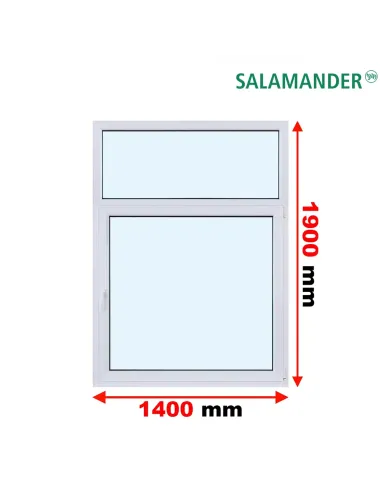 Okno PCV 140 x 190 cm FIX-Rozwierno-Uchylne Dwuszybowe Salamander GreenEvolution 76