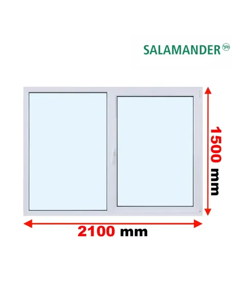 Okno PCV 210 x 150 cm FIX-Rozwierno-Uchylne Dwuszybowe Salamander GreenEvolution 76