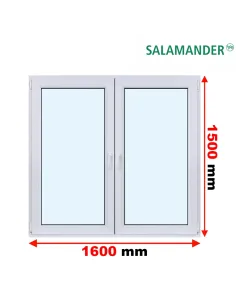 Okno PCV 160 x 150 cm Rozwierne-Rozwierno-Uchylne Dwuszybowe Salamander GreenEvolution 76