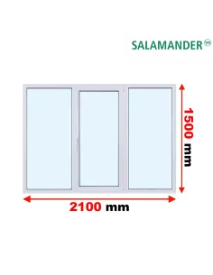 Okno PCV 210 x 150 cm FIX-Rozwierno-Uchylne-FIX Dwuszybowe Salamander GreenEvolution 76